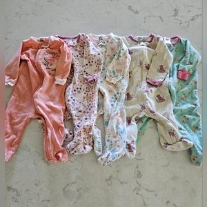 Gerber Baby Girl Footed Sleepers